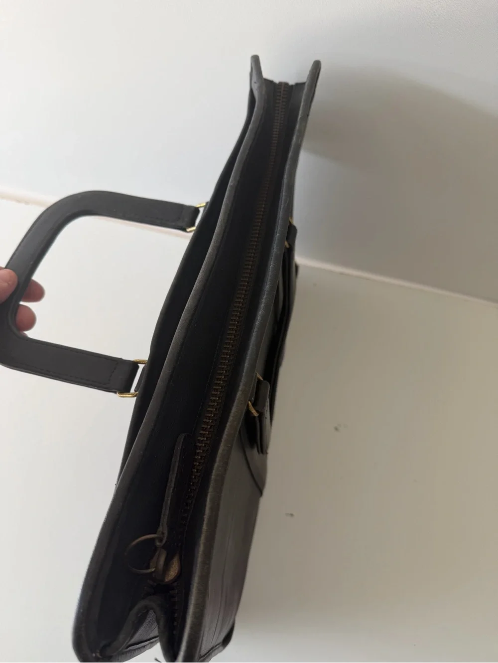 Coach Black Leather Men's Briefcase with Top Handles